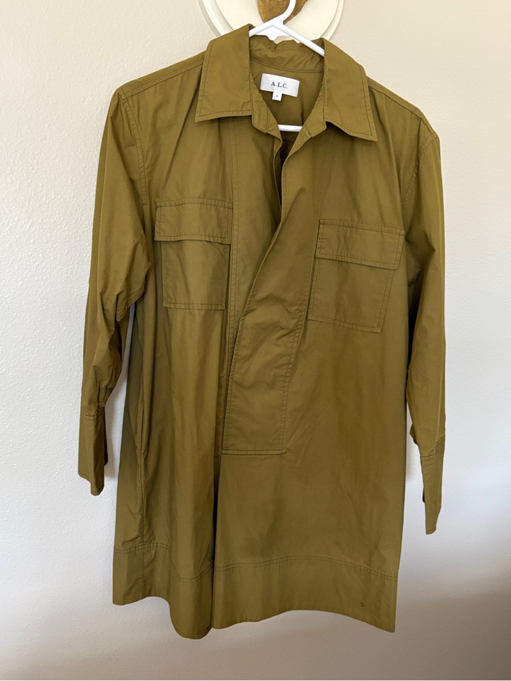 A.L.C. Olive Utility Shirt Dress